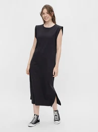 Black Maxi Dress with Slit Temmo - Women