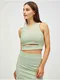 Light Green Crop Top with Slit Pieces Sara - Women