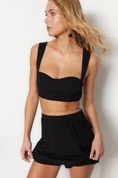 Black Underwire Detailed Beach Bottom-Top Set