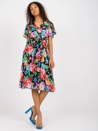 rna zrana midi obleka s cvetlinim tiskom