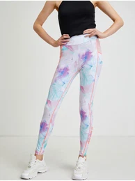 Pink-blue-white womens patterned leggings Alice - Women