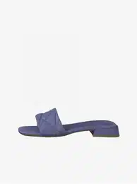 Blue Leather Slippers - Ladies