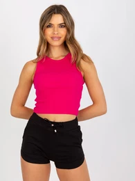 Zkladn fuchsiov bavlnn pruhovan top