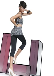 Women's classic knitted leggings NINA with 3/4 leg