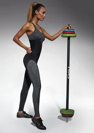 Two-tone ESCAPE sports leggings with decorative inserts