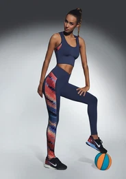 RAINBOW sports leggings with colorful stripes and stitching