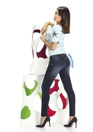 Women's TIMEA denim trousers shaping the buttocks shaded
