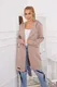 Insulated cape with hood dark beige