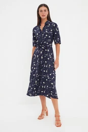 enska haljina MultiColored BeltEd Shirt Dress