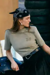 X Sagaza Studio Khaki Padded T-Shirt