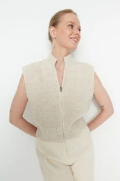 Stone Crop Zipper Osnovni pulover za pletenine