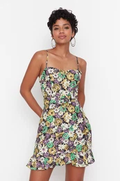 Green Dress with Straps and a Belt