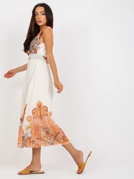 Oranna midi ena velikost nagubana obleka s pasom