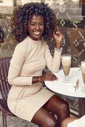 Beige set made of ribbed fabric