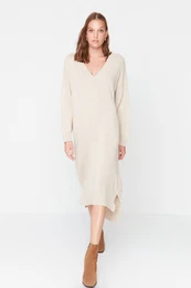 Stone Maxi Knitwear Wide Pattern Dress