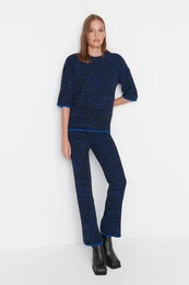 Black Gradient Patterned Knitwear Bottom-Top Set