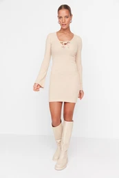 be bodycon mehka mini pletena obleka