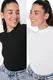 Trendyol Black and White 2-Pack Slim Snap Snaps Stand Collar Ribbed Flexible Knitted Body Trendyol Black and White 2-Pack Slim Snap Snaps Stand Collar Ribbed Flexible Knitted Body