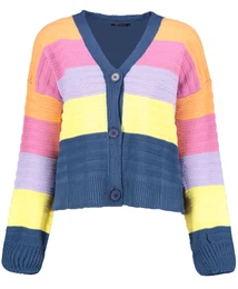 modra barvna pletenina Cardigan