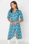 Modra Ovratnik s pritrdilnimi gumbi Bluza Obleke za dame image