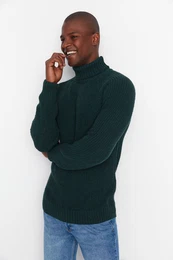 Herren Rollkragen Pullover Indigo