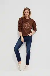 Halenka s dlouhm rukvem a metalickm potiskem