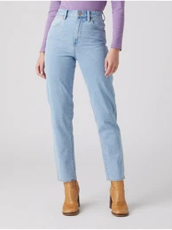 Women's light blue straight fit jeans - Women