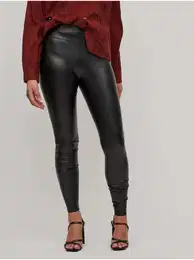 Black leatherette leggings Barb - Women