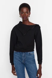 ern lmec s ebrovnm a detaily na zip, vnitn fleece, pleten mikina
