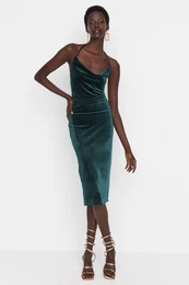 Emerald Green Evening Dress With Straps