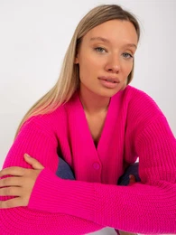 Fluo roza kardigan s pritrjevanjem gumbov RUE PARIZ