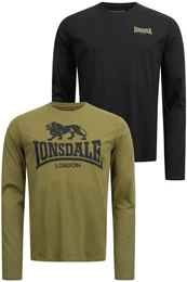 Herren T-shirt langarm 115087-Black/Olive