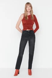 Black Slit High Waist Bootcut Jeans
