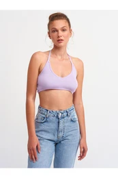 1061 Lace-Up Back Tricot Bralette Lilac