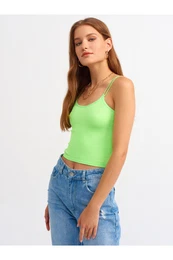 3528 Elastic Crop Top-neon Green