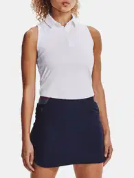 Tlko UA Zinger Sleeveless Polo-WHT - Dmsk