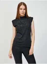 Black floral blouse Jacotte - Women's