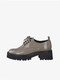 Light Brown Shiny Heeled Shoes - Women
