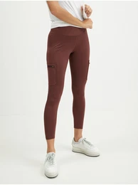 Women's Burgundy Leggings with Pockets - Women's