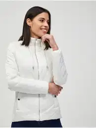Cream Quilted Jacket - Women