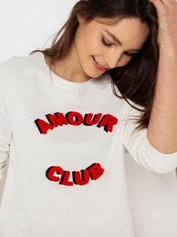 White sweatshirt with inscription - Women