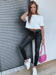 enske traperice Black Denim