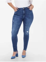 Modr skinny fit dny CARMAKOMA Laola - Dmsk