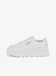 White Women's Leather Sneakers on Mayze Stack Platform - Women