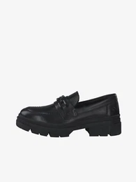 women's black leather loafers