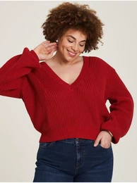 Red Women's Ribbed Sweater - Women
