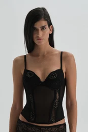 Underwired Corset Bustier with Cups