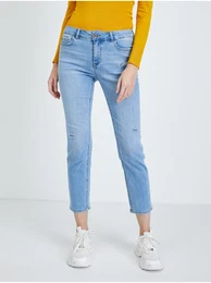 Light Blue Straight Fit Jeans - Women