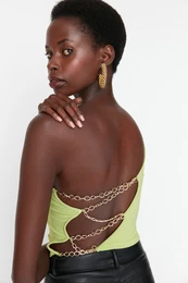 Green Chain Detailed Blouse
