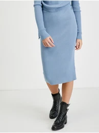 Light blue pencil sweater skirt Calire - Women's